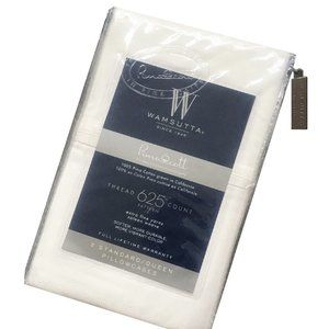 new WHITE HERRINGBONE Wamsutta 625 TC 100% Pimacott Cotton STANDARD Pillowcases